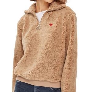 TopShop Brown quarter zip pullover